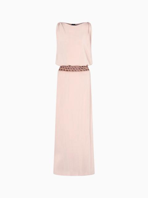 SHINY LONG VISCOSE JERSEY LONG DRESS