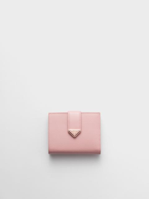 Small Saffiano and smooth leather wallet