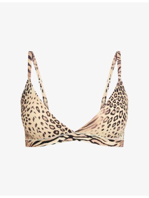 Fits Everybody Leopard-Print Jersey Triangle Bralette