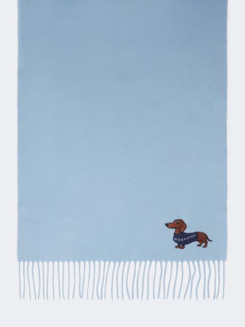 Wool and cashmere stole - LIGHT BLUE