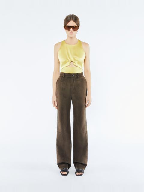 MERYN - Cut-out slip satin tank top - Yellow