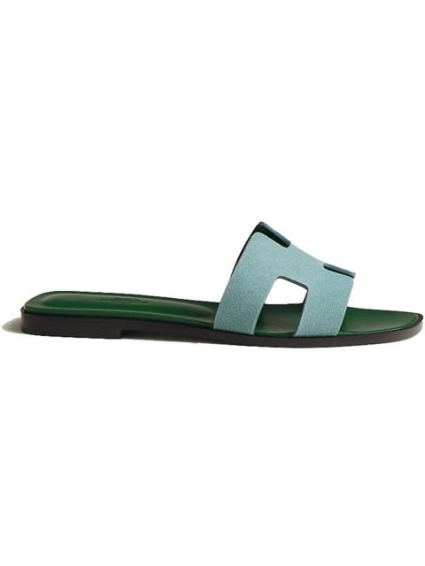 Hermes Oran Sandal Vert D'eau Suede Goatskin