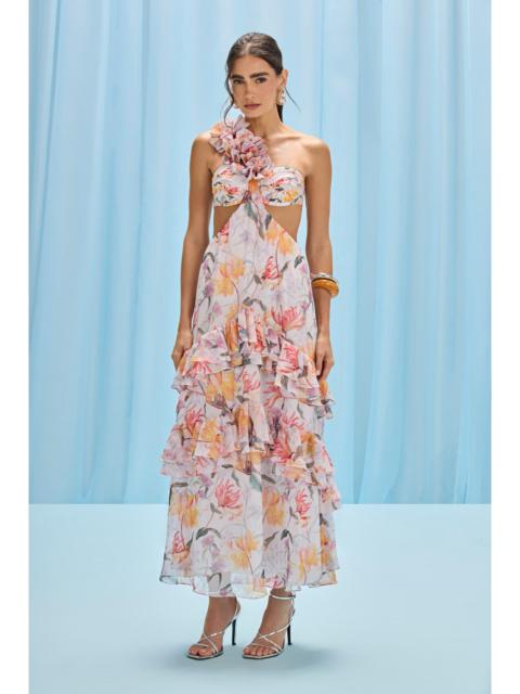 HONEY FLOWER FLOWER APPLIQUE BEACH DRESS