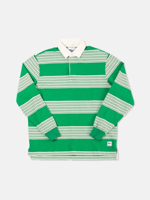 GREEN TRIPLE STRIPE RUGBY SHIRT - TRIM FIT
