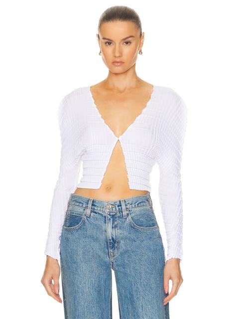 Cropped Knife X Box Pleated Cardigan