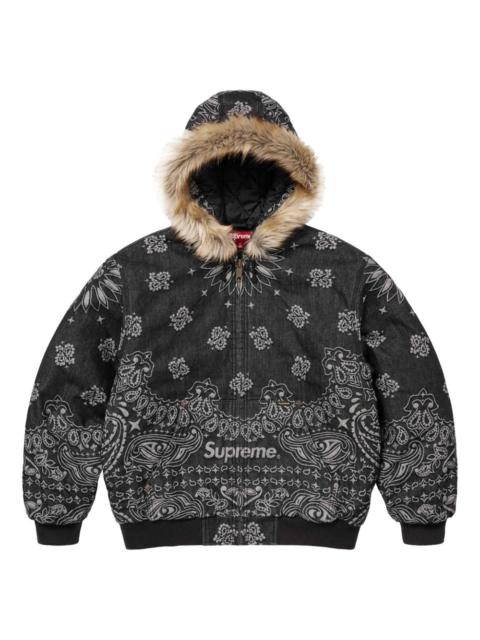 bandana-jacquard denim jacket