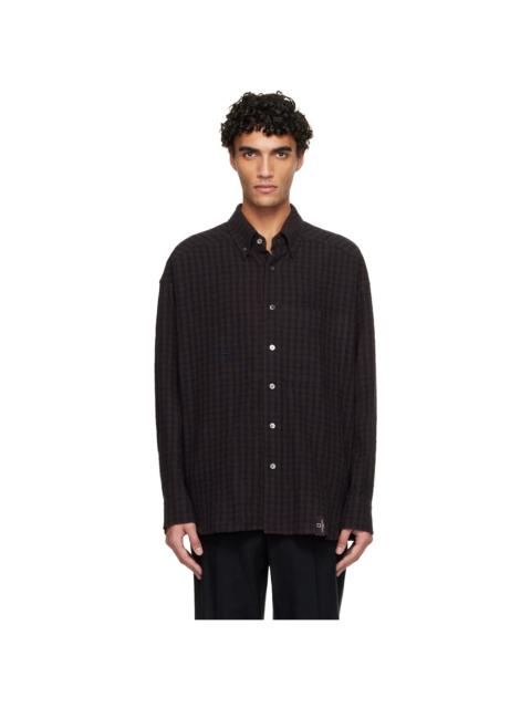 Brown Gingham Check Shirt