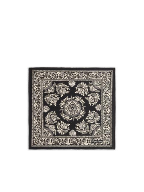 paisley-print silk pocket square