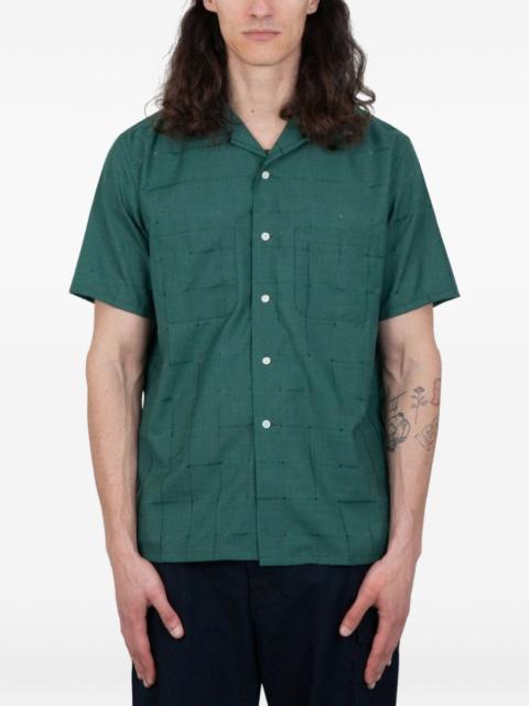 grid-pattern short-sleeve shirt