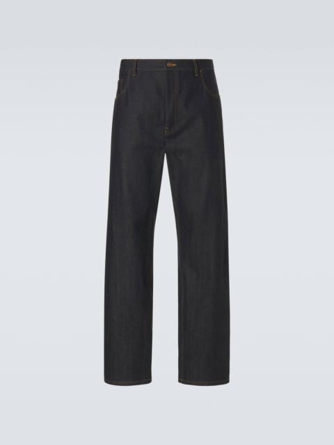 Cropped straight jeans