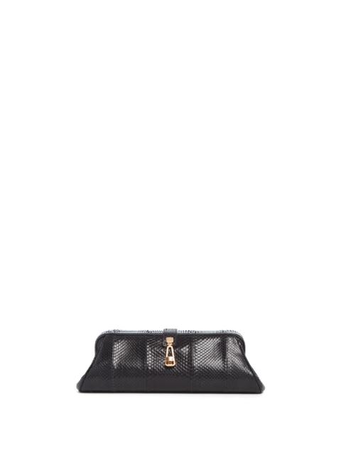 Paola Clutch in Black Snakeskin