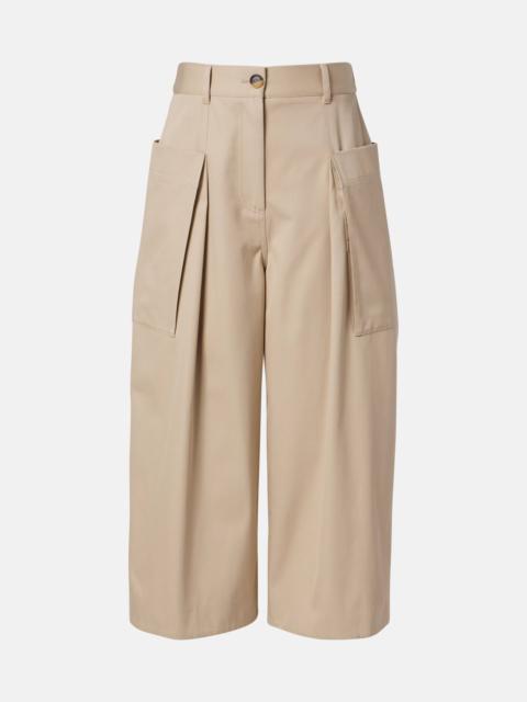 Cotton and silk cropped pants