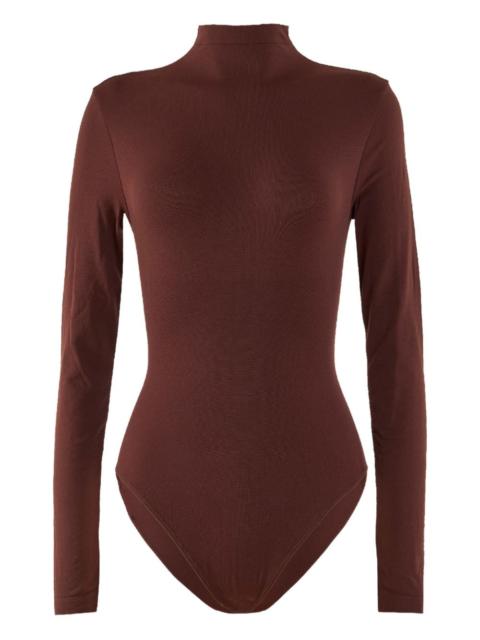 high-neck long-sleeve bodysuit