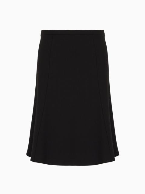 Barathea-wool flared skirt
