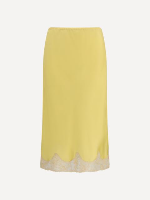 Satin Midi Skirt with lace inserts