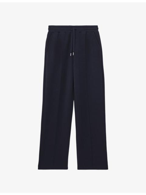 Jemma Elasticated-Waist Wide-Leg Stretch-Jersey Jogging Bottoms
