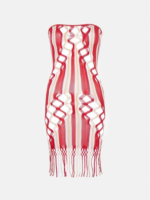 HAZE DRESS BURGUNDY STRIPE