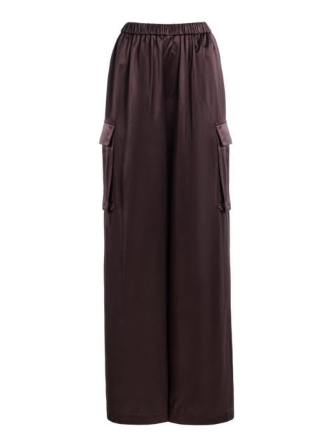 Delny Satin Cargo Pants brown