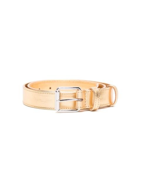 metallic leather belt