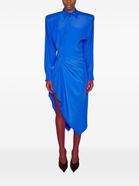 padded-shoulder asymmetrical dress