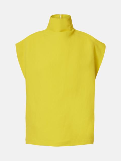 Poplin turtleneck top