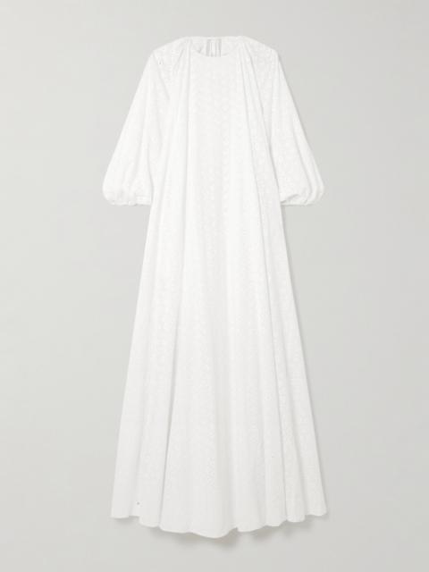Fran Open-back Broderie Anglaise Cotton Maxi Dress