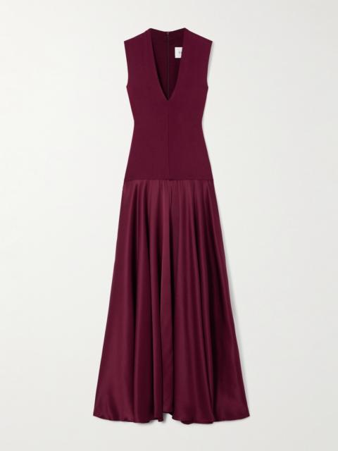 Illi V Jersey And Silk-satin Maxi Dress