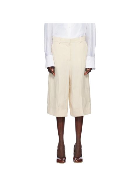 Off-White Linen Culotte Shorts