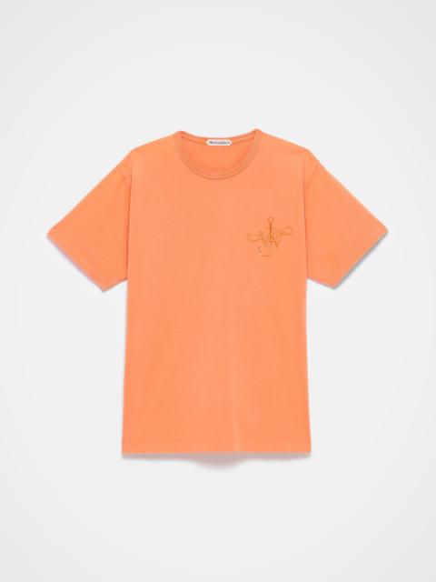 MENS RIBBON ANCHOR T-SHIRT IN WASHED ORANGE