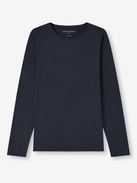 Men's Long Sleeve T-Shirt Basel Micro Modal Stretch Navy