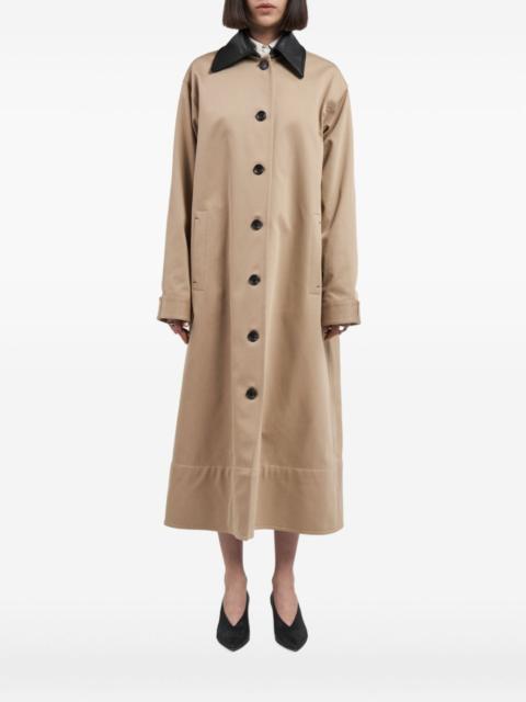 single-breasted spread-collar coat