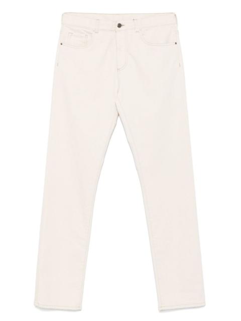 straight-leg cotton-blend jeans