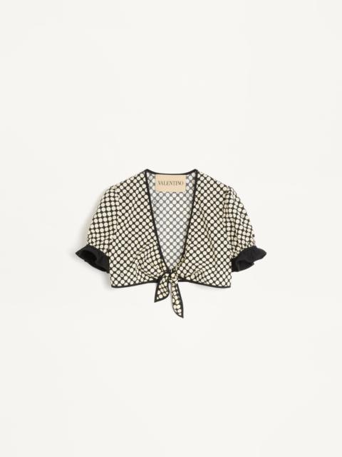 POPLIN TOP WITH PLUS DE POIS PRINT