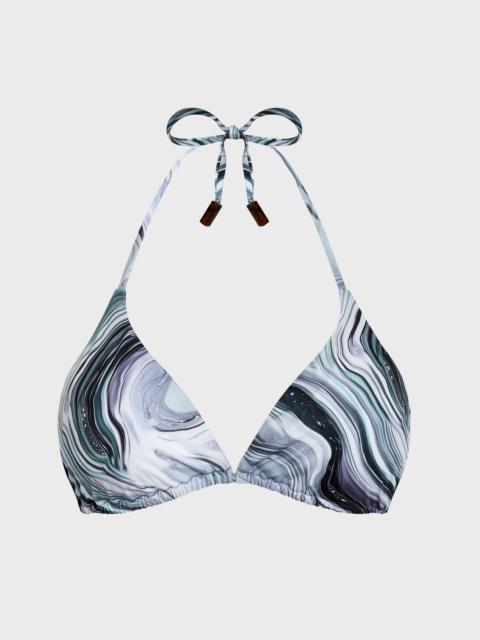 WOMEN TRIANGLE BIKINI TOP MARBLE