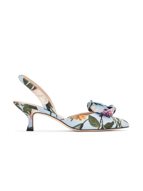 CARNEGIE KITTEN HEEL - GLACIAL BLUE BLOSSOMS