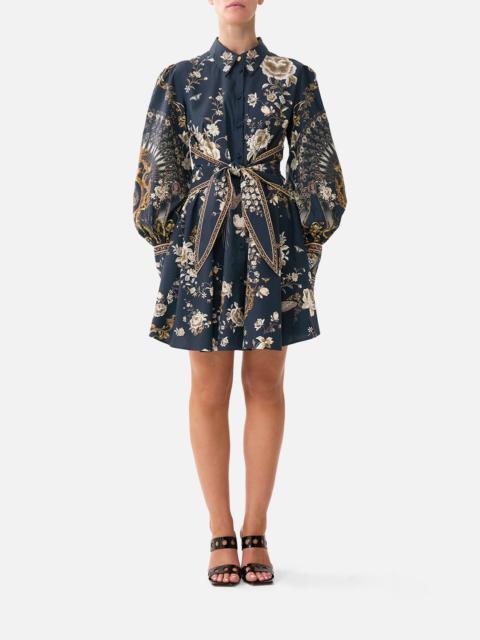 SHORT WAIST TIE SHIRT DRESS