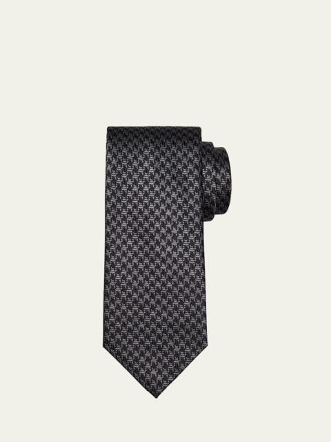 Men's Bicolor Silk Houndstooth Tie