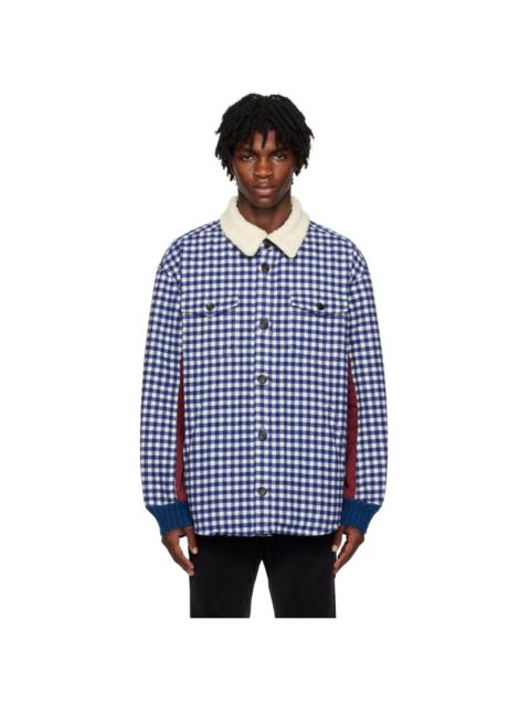 Navy & Red Paneled Jacket