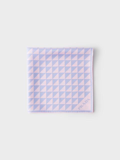 Printed silk twill scarf 55x55