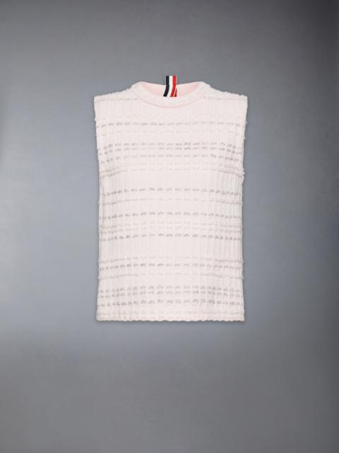 SEERSUCKER KNIT TWEED JACQUARD SHELL TOP