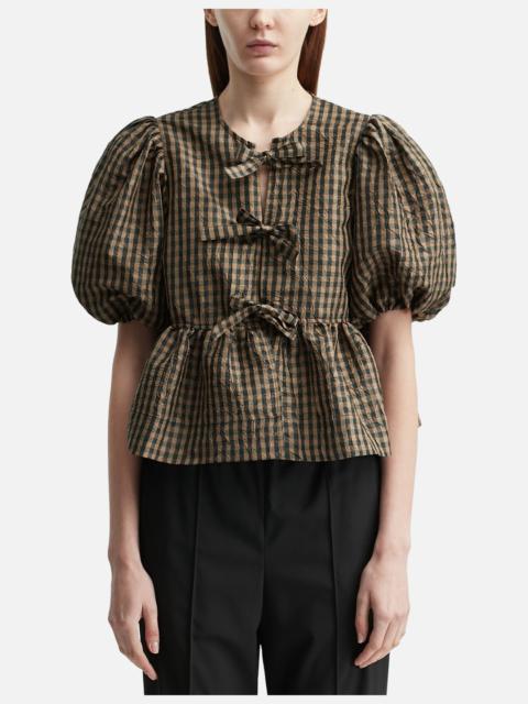 CRINKLED CHECK BLOUSE