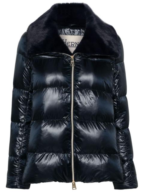faux-fur collar puffer jacket