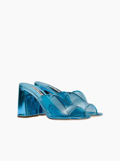 Plexiglas and metallic leather sandals