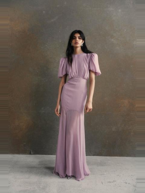 AGUA MAXI DRESS IN MAUVE CRINKLE CHIFFON