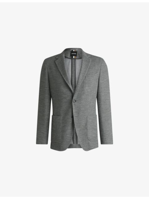 Regular-fit single-breasted woven blazer