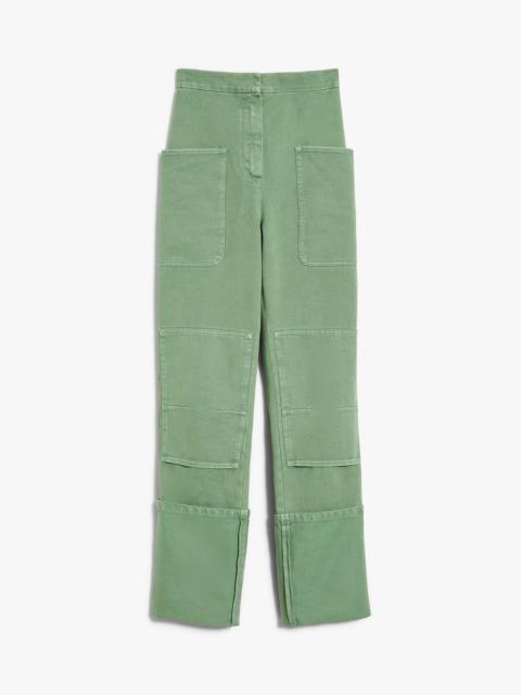 FACELLA Cotton drill slim-fit trousers