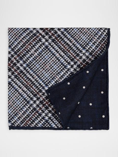 Men's Tartan Check Silk Pocket Square