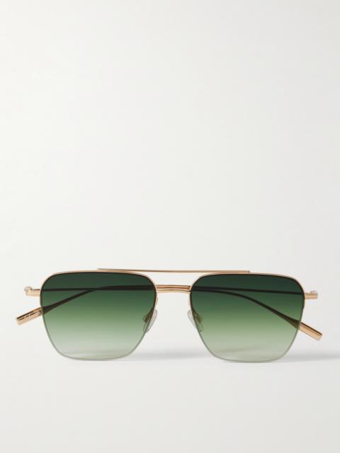 Armstrong Aviator-style Gold-tone Titanium Sunglasses