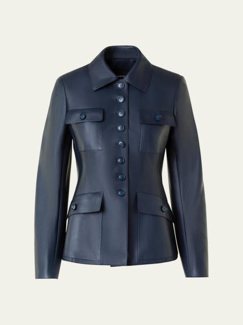 Delia Nappa Leather Fitted Jacket
