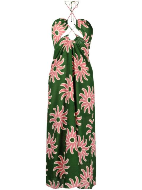 Roge graphic-print midi dress